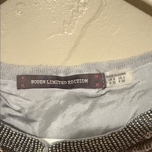 Boden Limited Edition Gray Cardigan Jacket with Sequins and Beaded Trim 2 - Picture 2 of 7